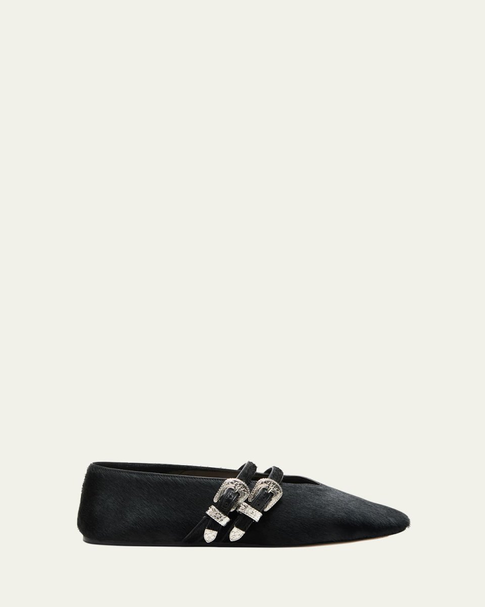 Claudia Calf Hair Ballerina Flats